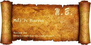 Méh Barna névjegykártya